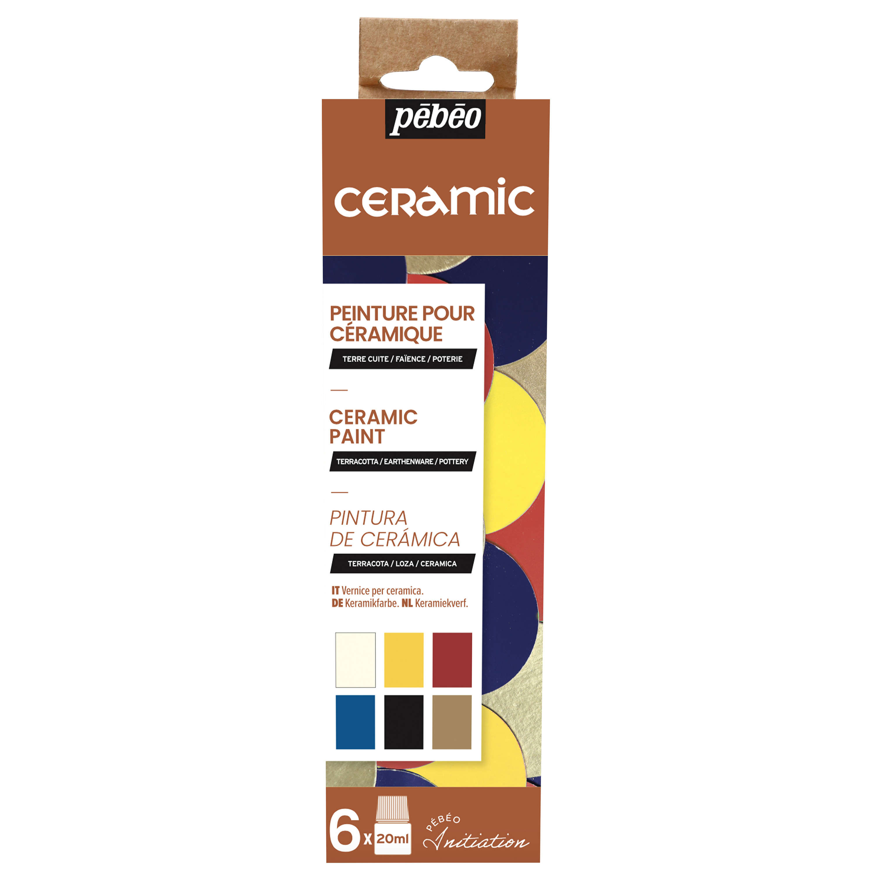 Farby do ceramiki i szkła Ceramic Pébéo 6 kolorów x 20 ml