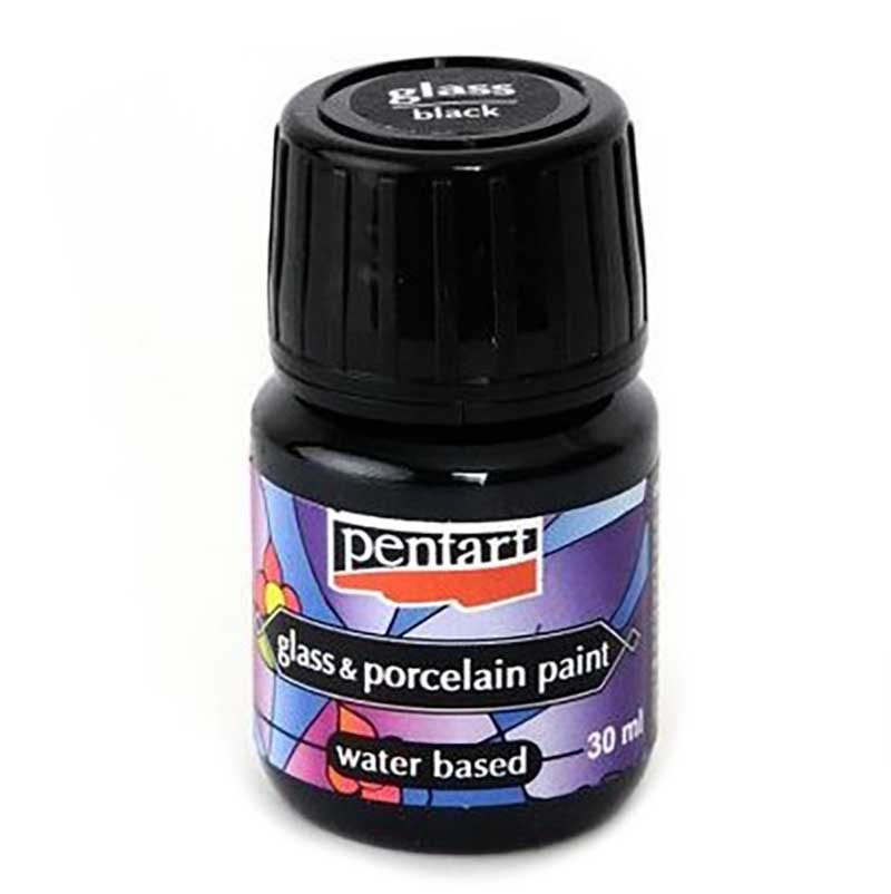 Farba do porcelany i szkła Pentart czarna 30 ml