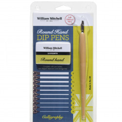 Set of Round Hand Dip Pens - William Mitchell - for left-handed