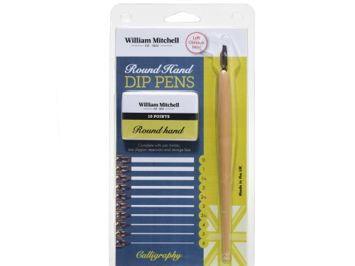 Zestaw do kaligrafii dla leworęcznych - William Mitchell - Round Hand Oblique Dip Pens