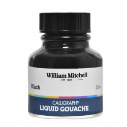 Calligraphy liquid gouache - William Mitchell - black, 30 ml
