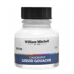 Calligraphy liquid gouache - William Mitchell - white, 30 ml