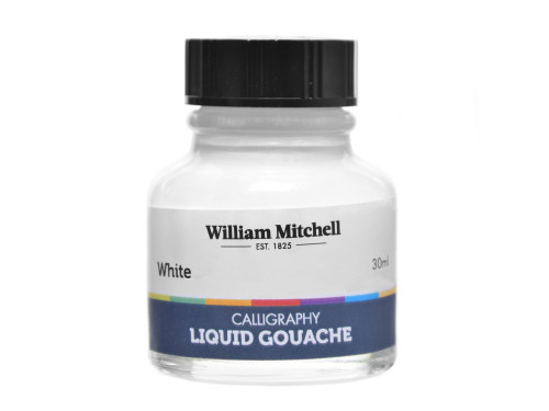 Calligraphy liquid gouache - William Mitchell - white, 30 ml