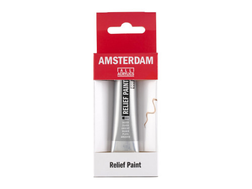 Relief glass paint tube - Amsterdam - Silver, 20 ml