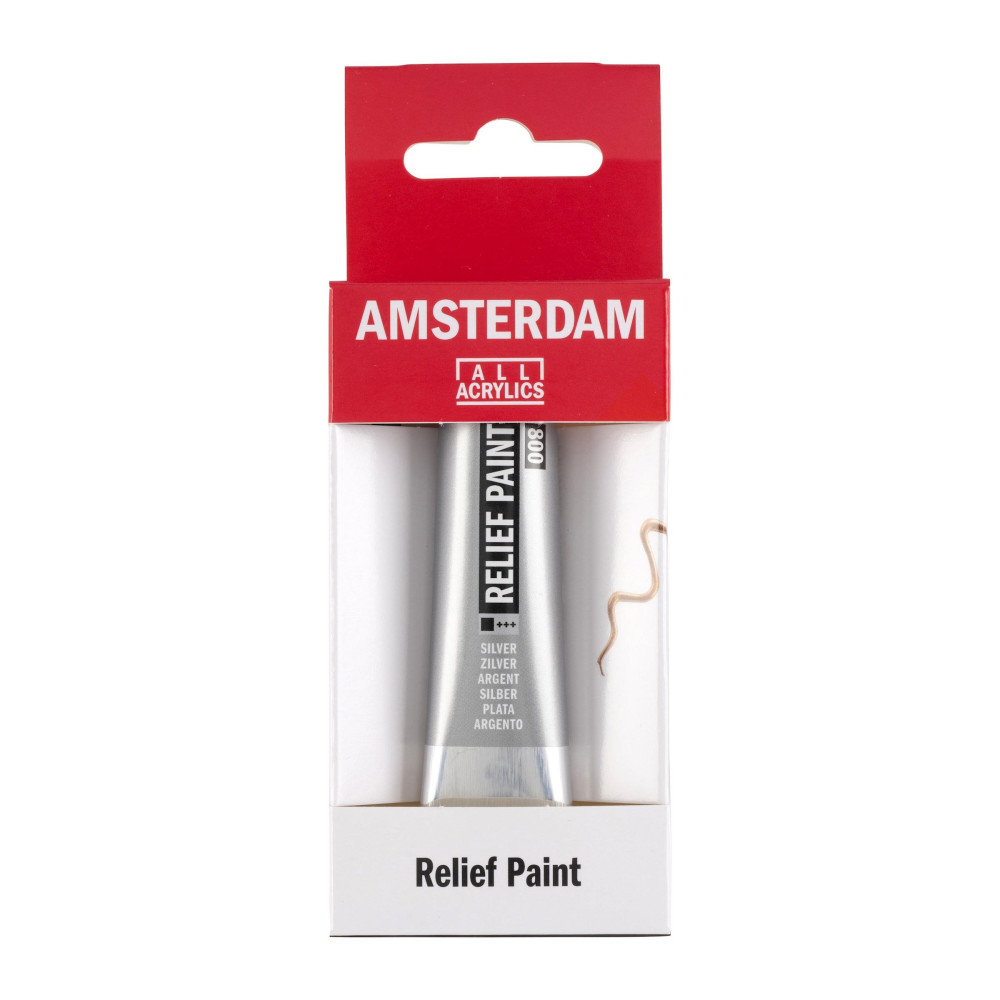 Konturówka do szkła Relief - Amsterdam - Silver, 20 ml