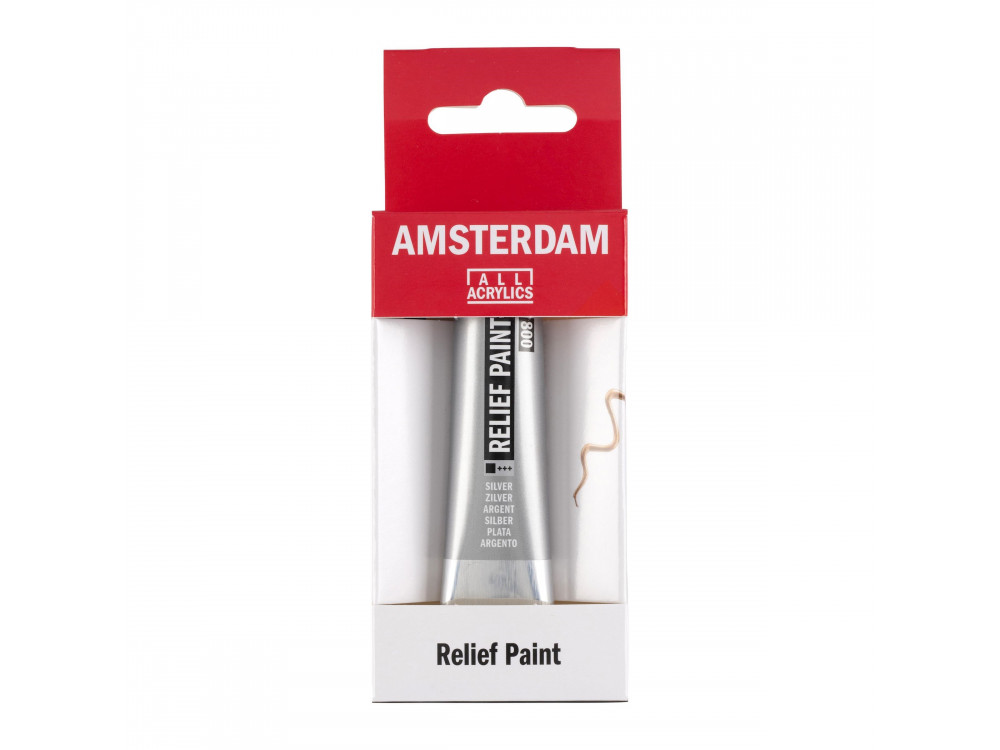 Konturówka do szkła Relief - Amsterdam - Silver, 20 ml