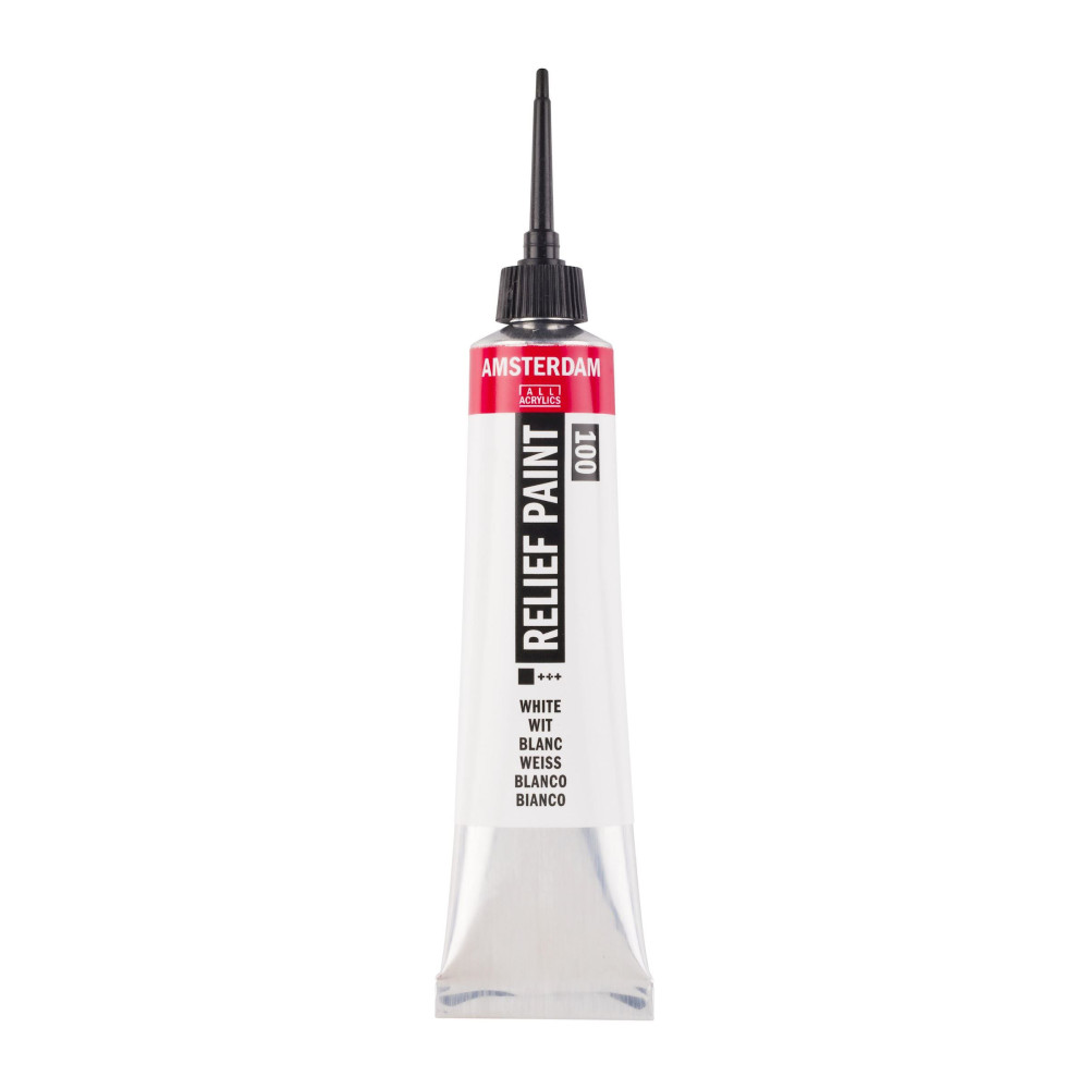 Relief glass paint tube - Amsterdam - White, 20 ml