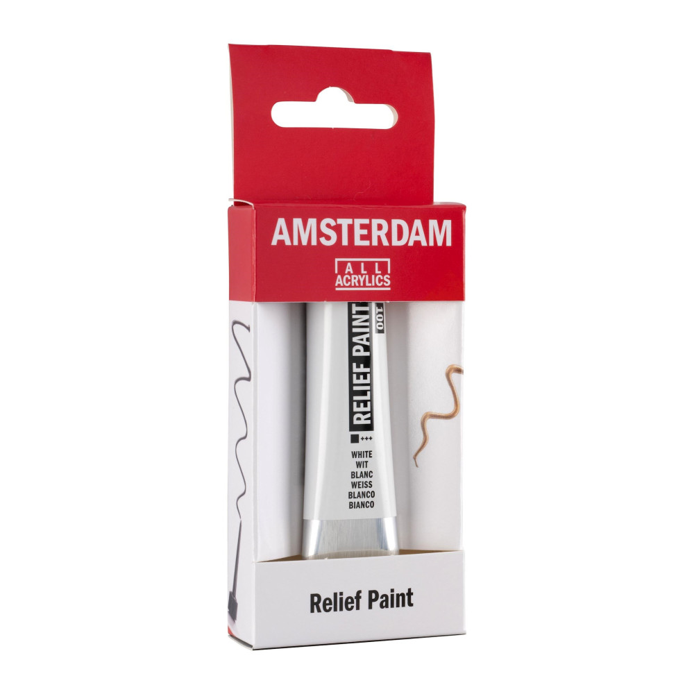 Konturówka do szkła Relief - Amsterdam - White, 20 ml