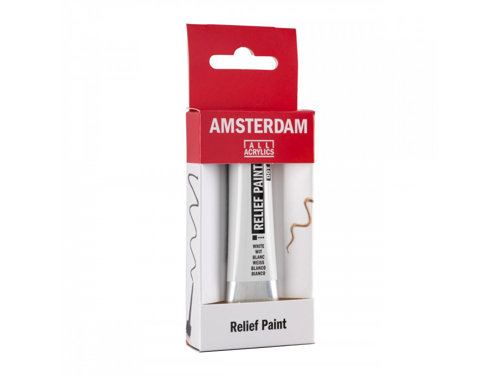 Konturówka do szkła Relief - Amsterdam - White, 20 ml