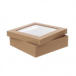 Carton box with window - DpCraft - kraft, 23,5 x 23,50 x 6,5 cm