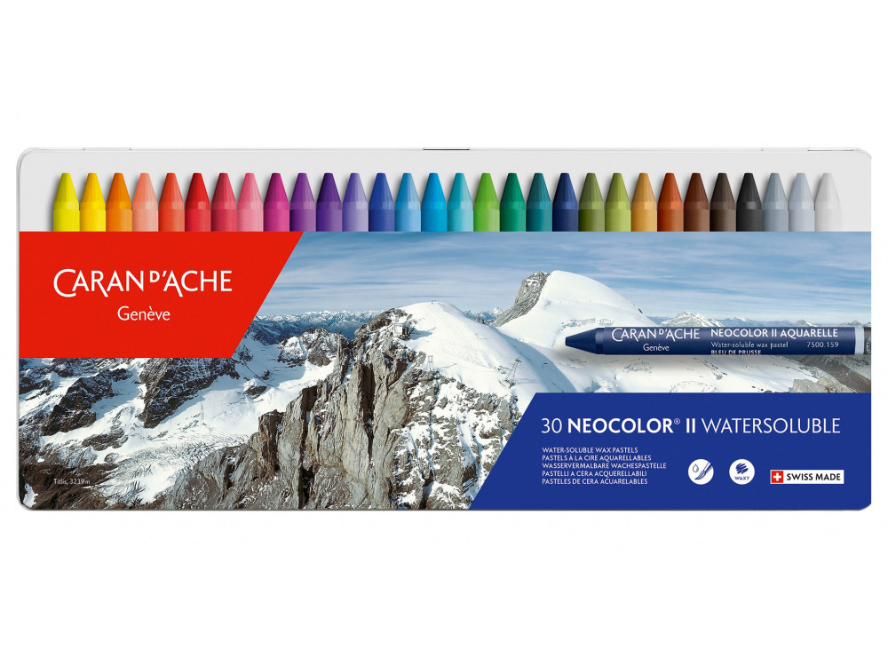 Set of Neocolor II watersoluble wax pencils - Caran d'Ache - 30 pcs.