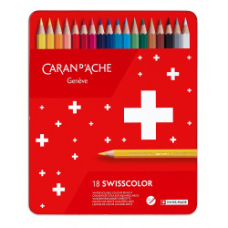 Zestaw kredek akwarelowych Swisscolor - Caran d'Ache - 18 kolorów