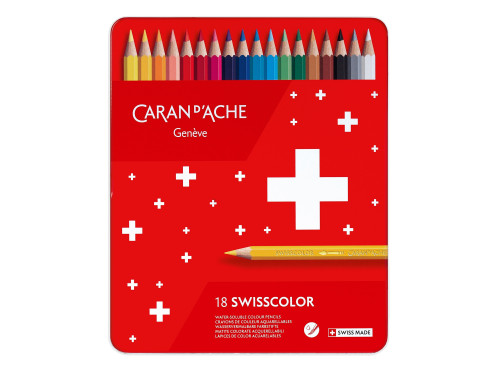 Set of watercolor Swisscolor pencils - Caran d'Ache - 18 colors