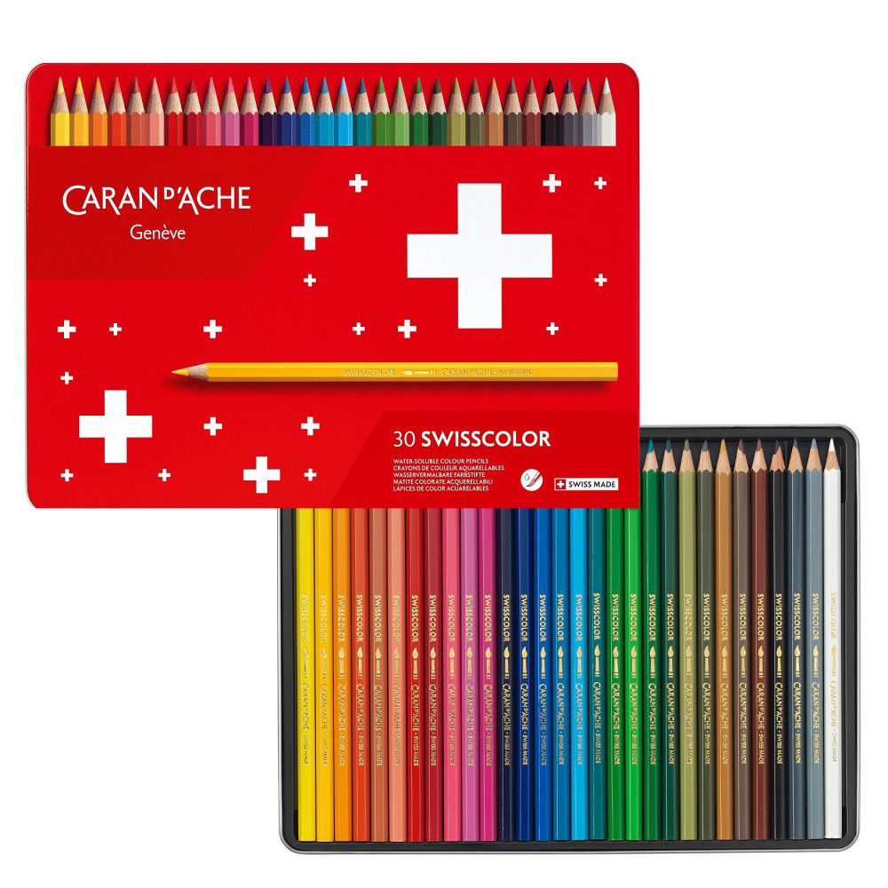 Set of watercolor Swisscolor pencils - Caran d'Ache - 30 colors