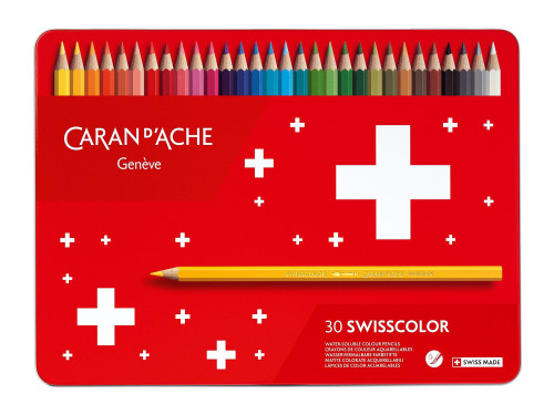 Zestaw kredek akwarelowych Swisscolor - Caran d'Ache - 30 kolorów