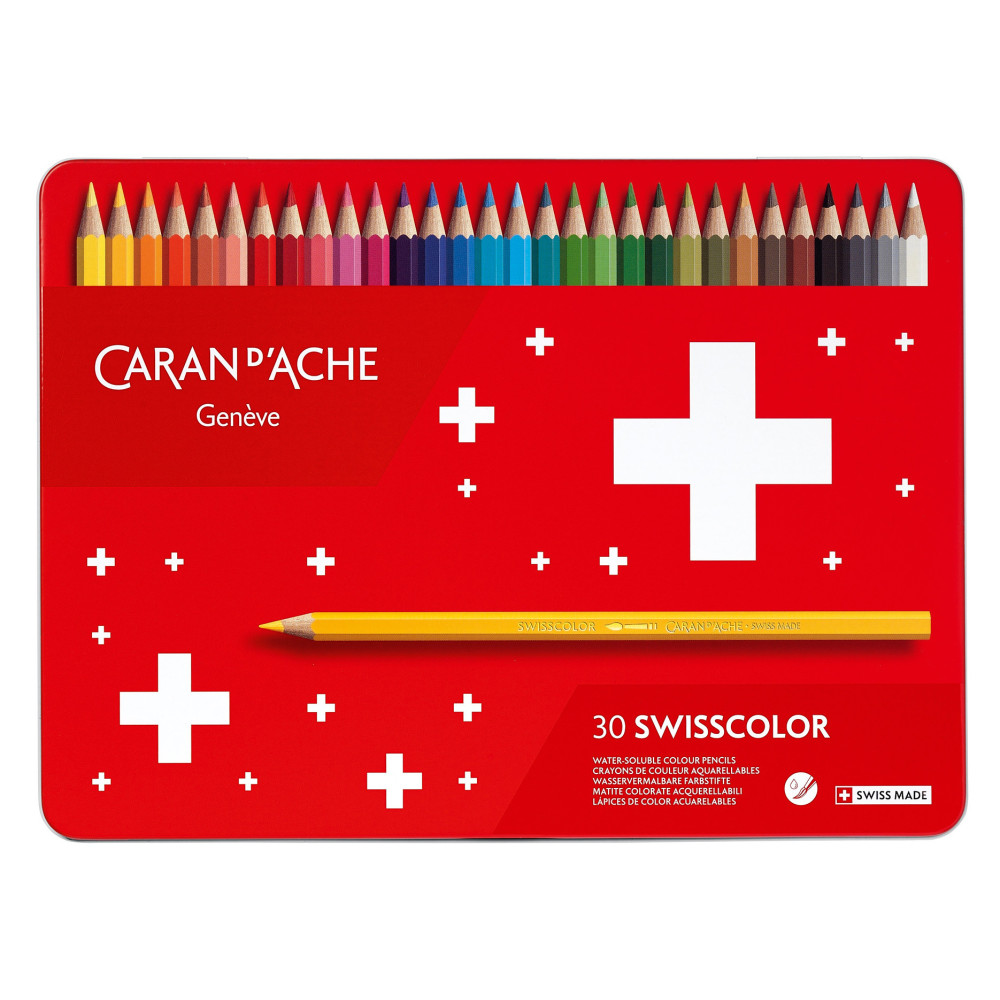 Zestaw kredek akwarelowych Swisscolor - Caran d'Ache - 30 kolorów