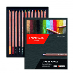 Set of dry Pastel Pencils - Caran d'Ache - 12 colors