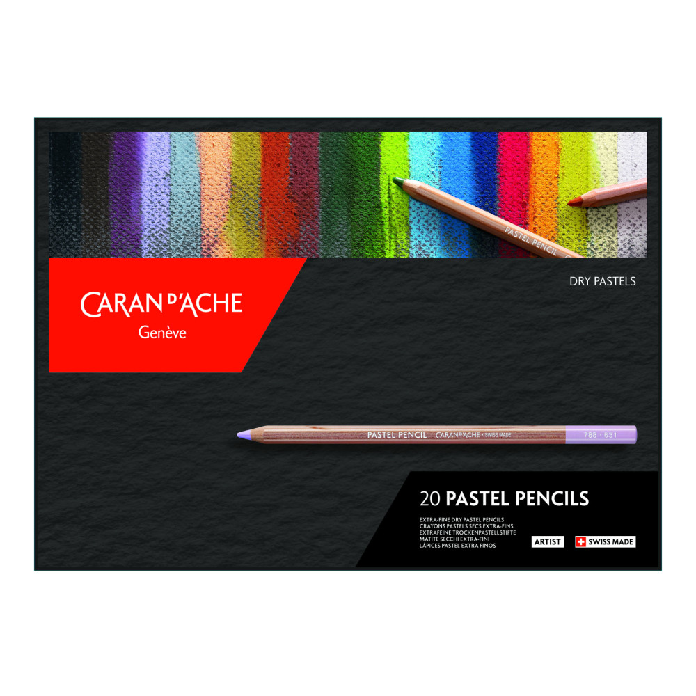 Set of dry Pastel Pencils - Caran d'Ache - 20 colors