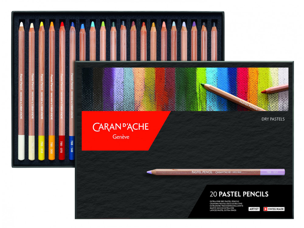 Set of dry Pastel Pencils - Caran d'Ache - 20 colors