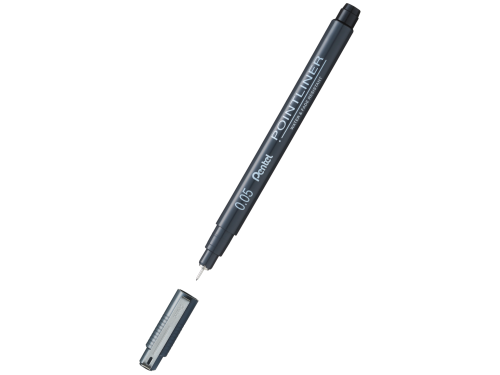 Cienkopis kalibrowany Pointliner - Pentel - czarny, 0,05 mm