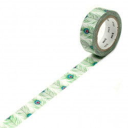Washi paper tape - MT Masking Tape - Peacock Feathers, 7 m