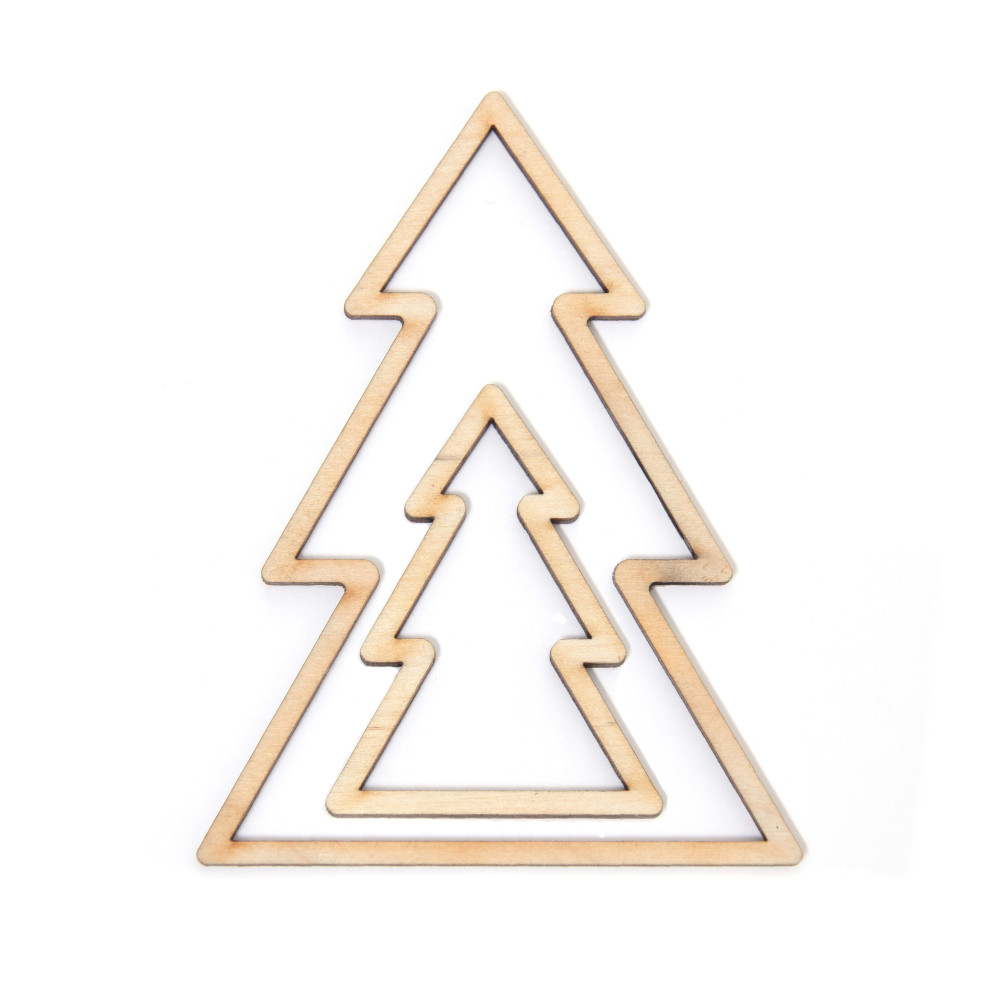 Wooden elements, Christmas tree pendants - Simply Crafting - 2 pcs.