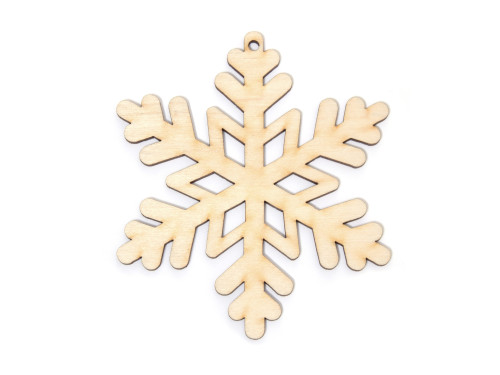 Drewniana zawieszka - Simply Crafting - śnieżynka, 9 cm