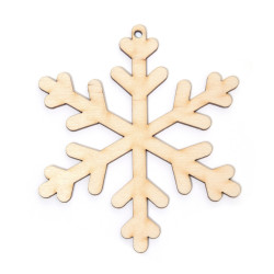 Wooden snowflake pendant -...