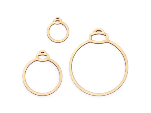 Wooden elements, circle pendants - Simply Crafting - baubles, 3 pcs.