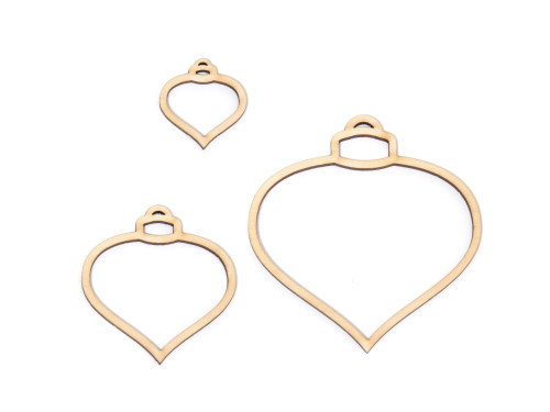 Wooden elements, spinning top pendants - Simply Crafting - 3 pcs.