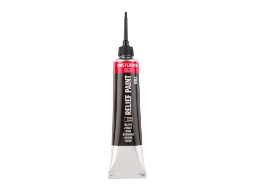 Relief glass paint tube - Amsterdam - Black, 20 ml