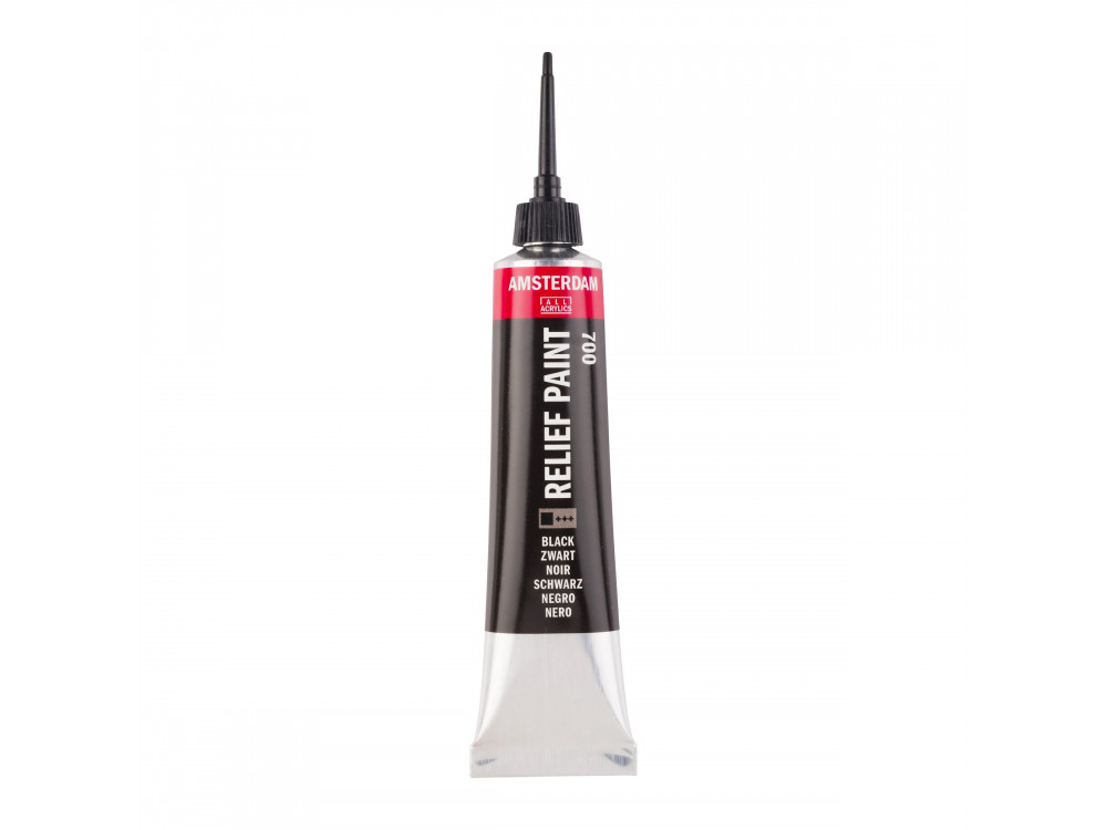 Konturówka do szkła Relief - Amsterdam - Black, 20 ml