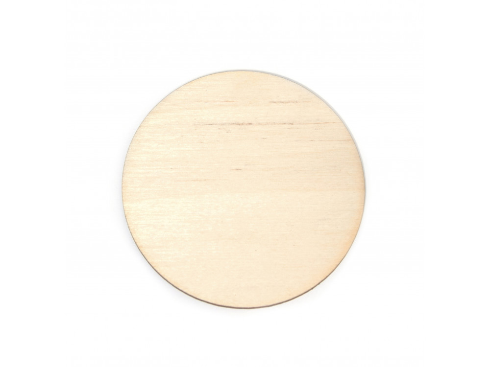 Plywood plaque - dia. 7 cm