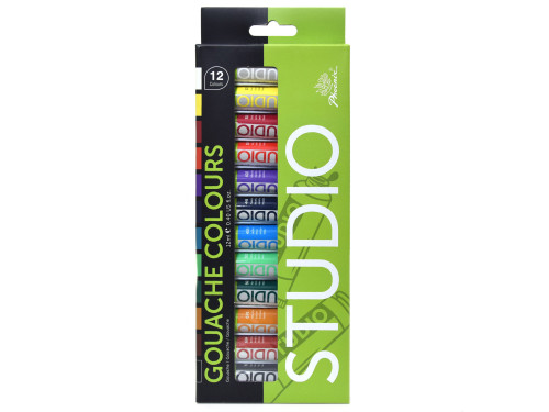 Gouache Artist's paints in tubes - Phoenix - 12 colors x 12 ml