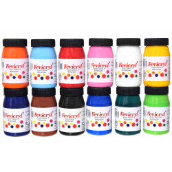 Set of acrylic paints for fabrics Fevicryl - Pidilite - 12 colors, 50 ml