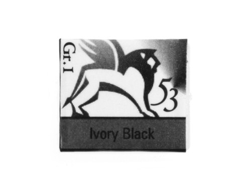 Watercolors in half pans - Renesans - 53, ivory black, 1,5 ml