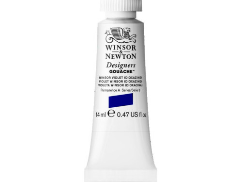 Gouache paint in tube - Winsor & Newton - Winsor Violet Dioxazine, 14 ml