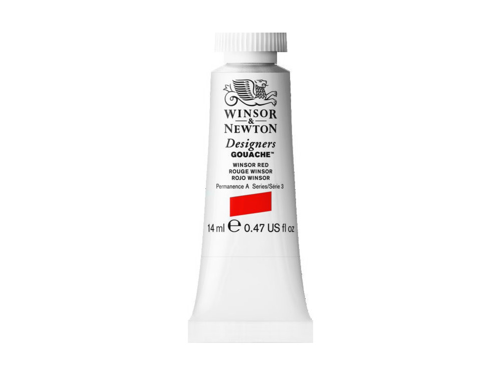 Farba gwasz Designers Gouache - Winsor & Newton - Winsor Red, 14 ml