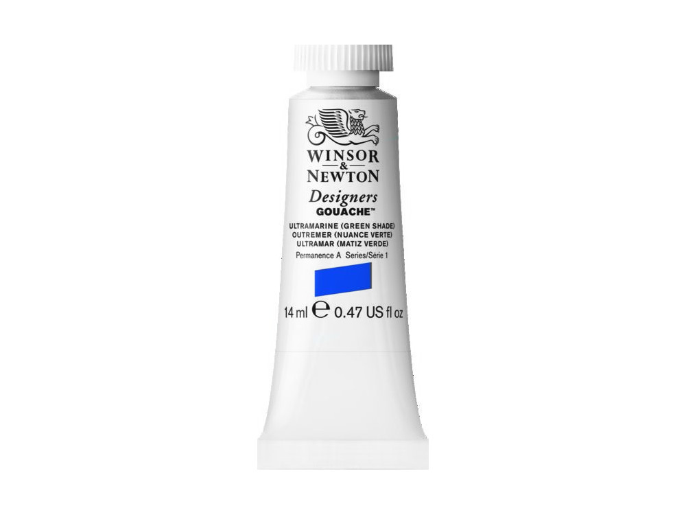 Gouache paint in tube - Winsor & Newton - Ultramarine Green Shade, 14 ml