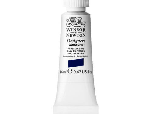 Farba gwasz Designers Gouache - Winsor & Newton - Prussian Blue, 14 ml