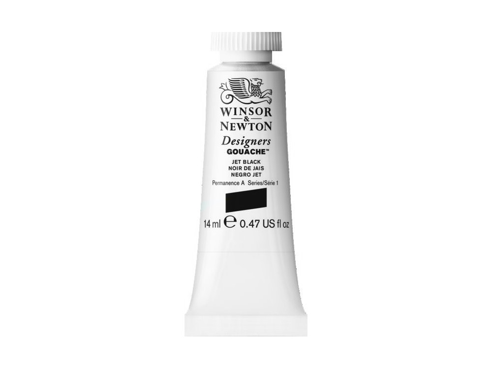 Farba gwasz Designers Gouache - Winsor & Newton - Jet Black, 14 ml