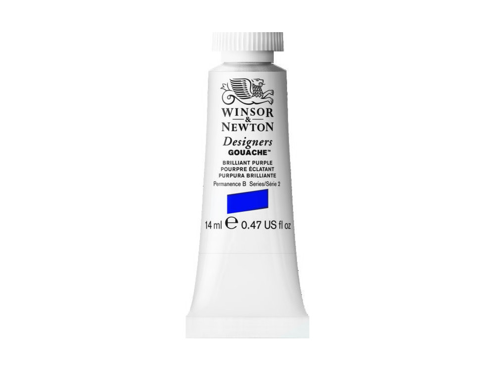 Gouache paint in tube - Winsor & Newton - Brilliant Purple, 14 ml