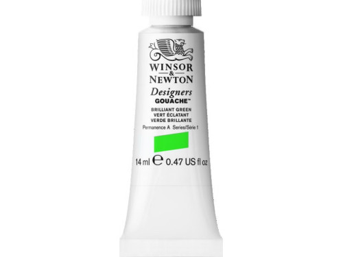 Farba gwasz Designers Gouache - Winsor & Newton - Brilliant Green, 14 ml