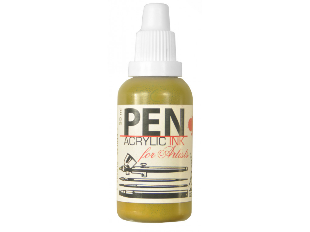 Pen acrilic ink - Renesans - green ochre, 35 ml