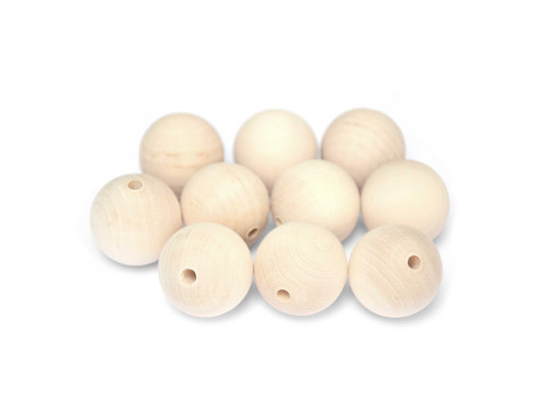 Wooden bead - 30 mm, 10 pcs.