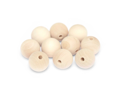Wooden bead - 20 mm, 10 pcs.