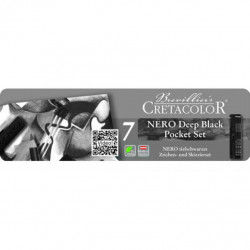 Zestaw węgli rysunkowych Nero Extra Black Pocket Set - Cretacolor - 7 szt.