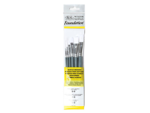 Foundation acrylic brushes - Winsor & Newton - 6 pcs.