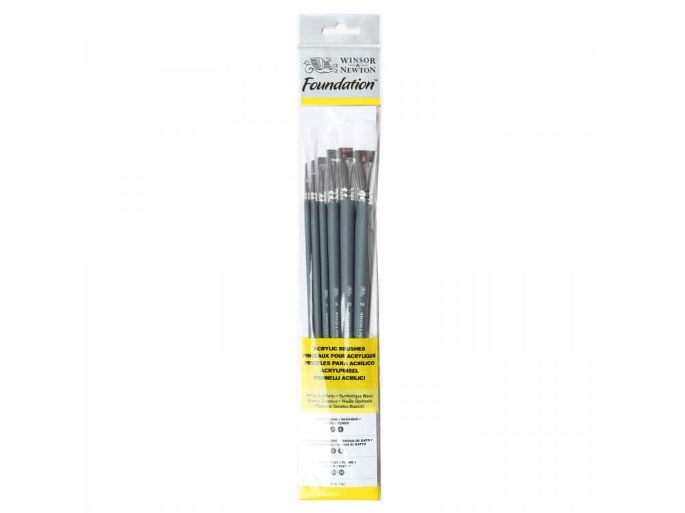 Foundation acrylic brushes - Winsor & Newton - 6 pcs.