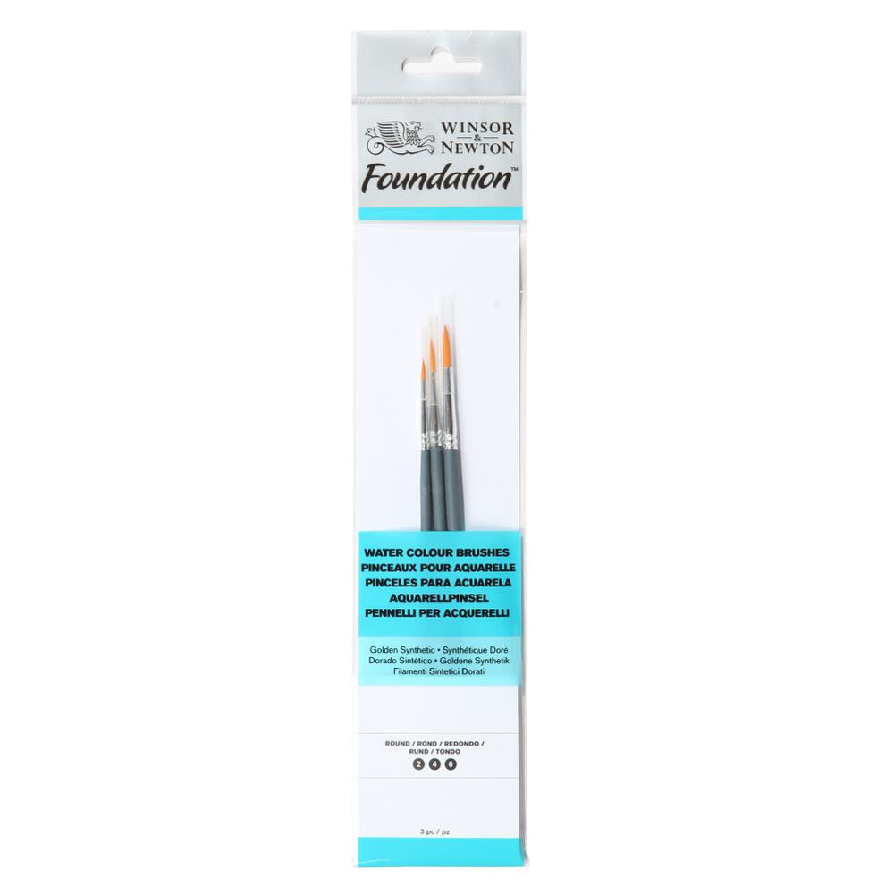 Foundation watercolor brushes - Winsor & Newton - round, 3 pcs.
